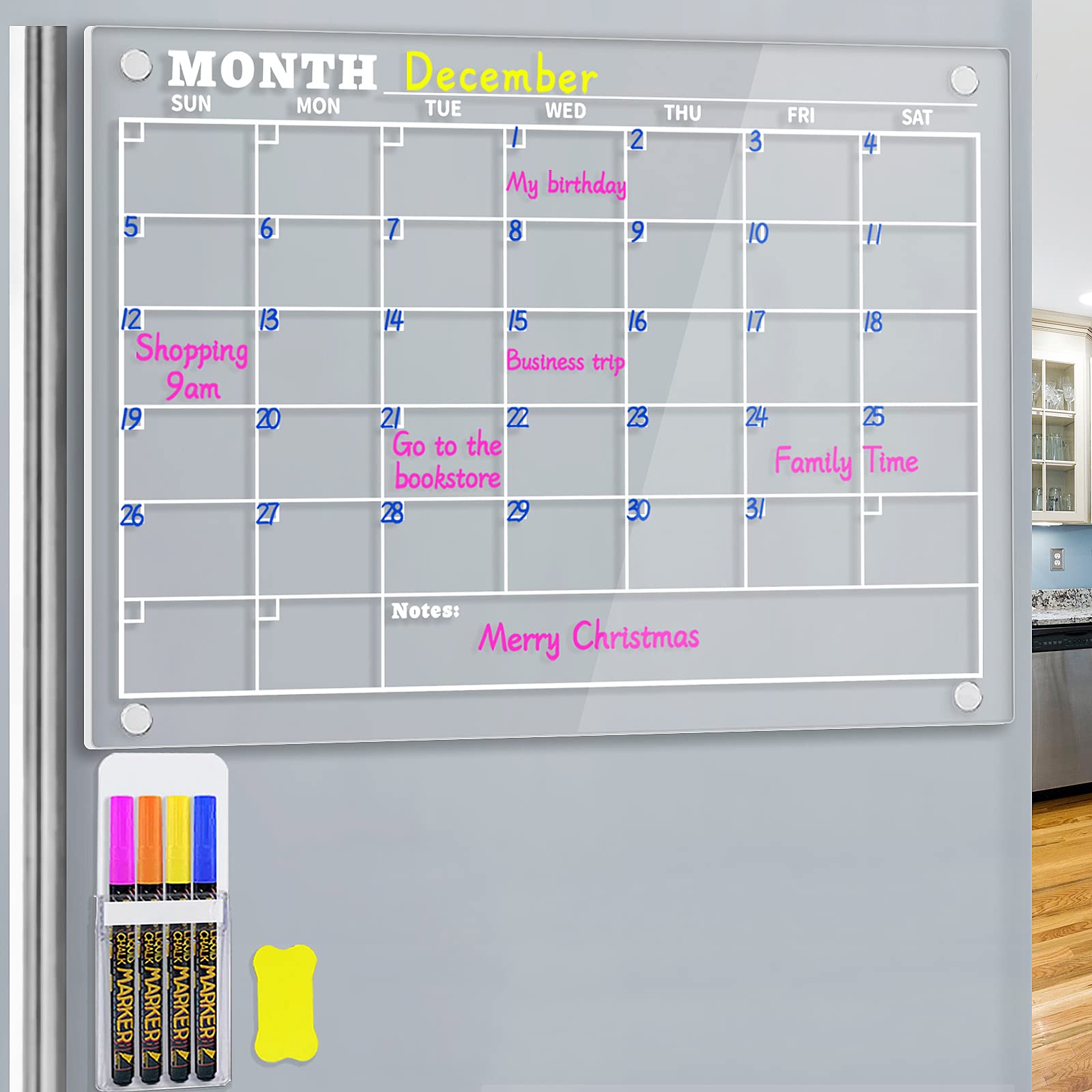 clear magnetic calendar