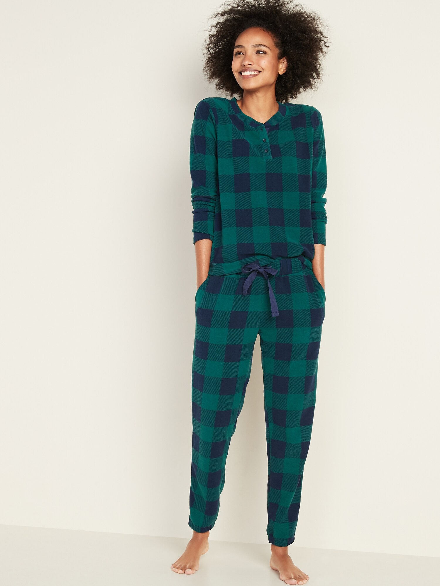 fleece pajama set womens