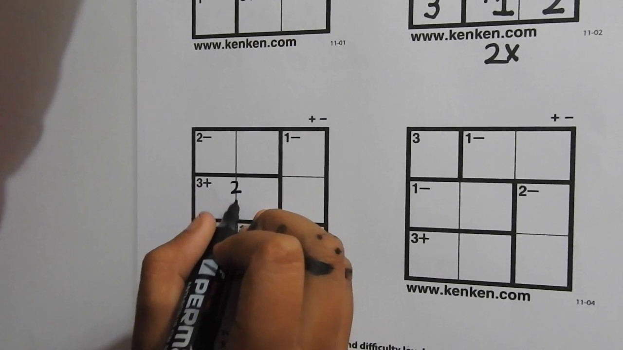 kenken puzzle 3x3 with answer