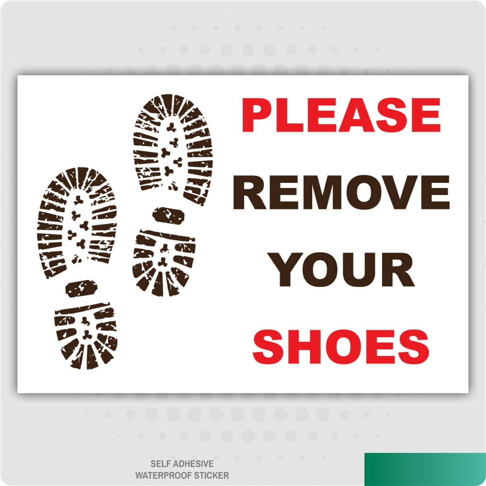 please remove your shoes sign