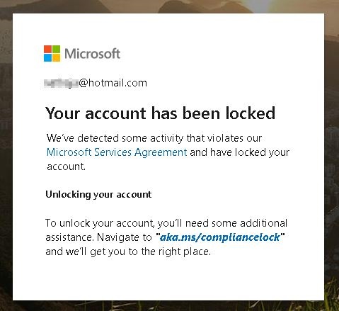 hotmail sign in blocked