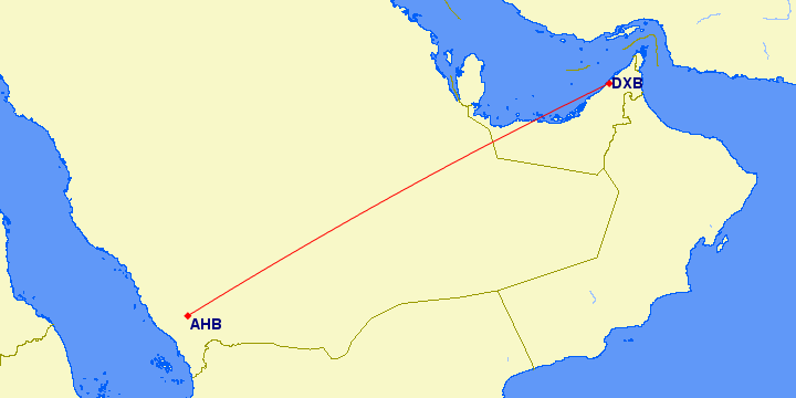 dubai to saudi arabia distance flight