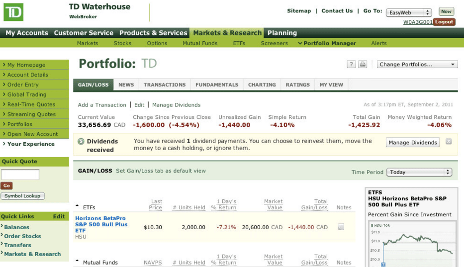 td investing