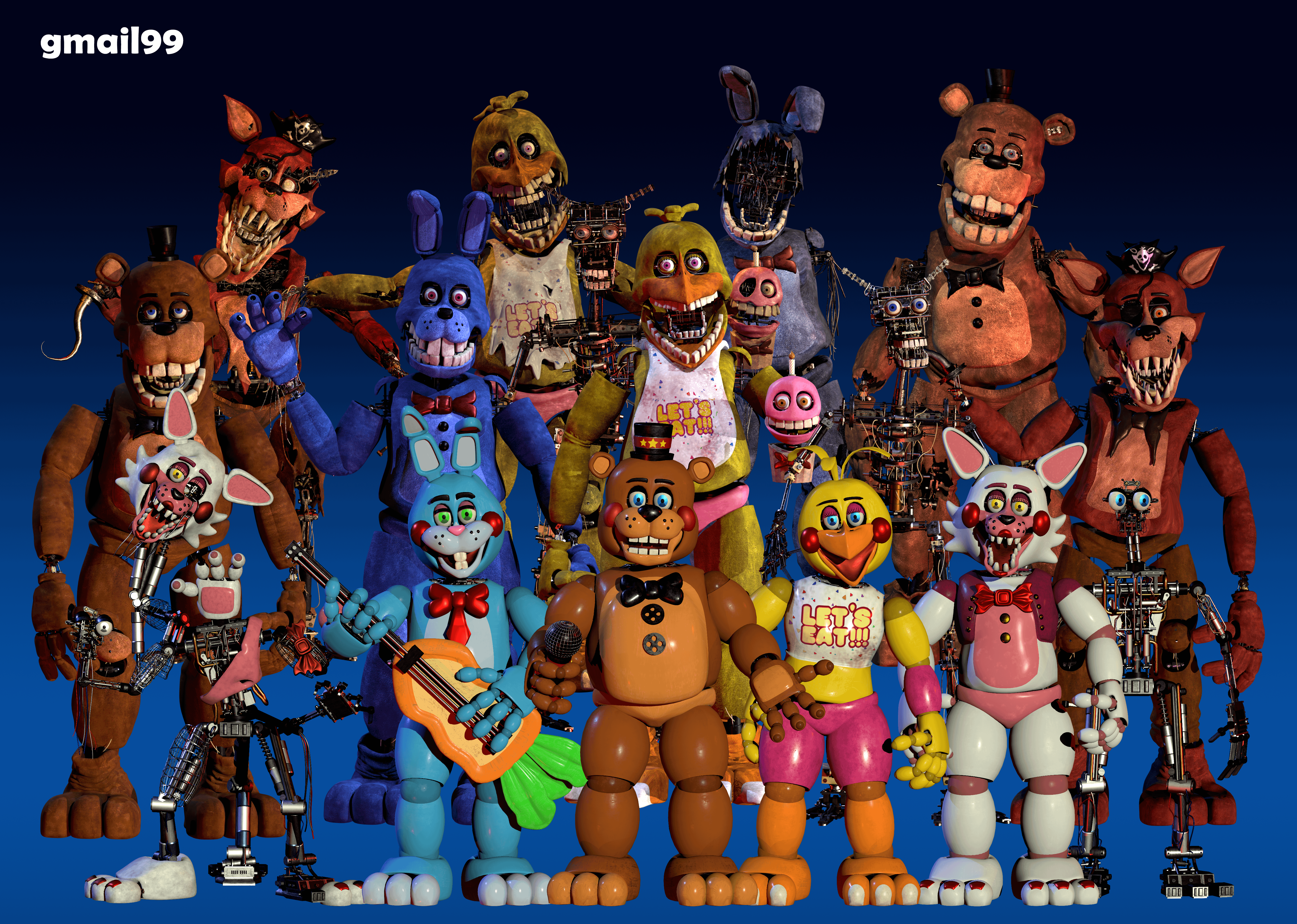 all fnaf 2 animatronics