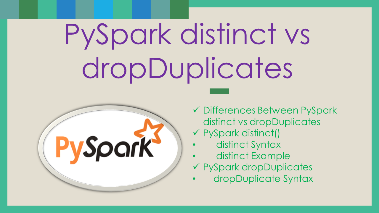 drop duplicates pyspark