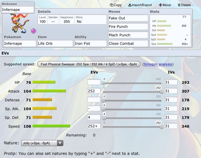 infernape best moveset