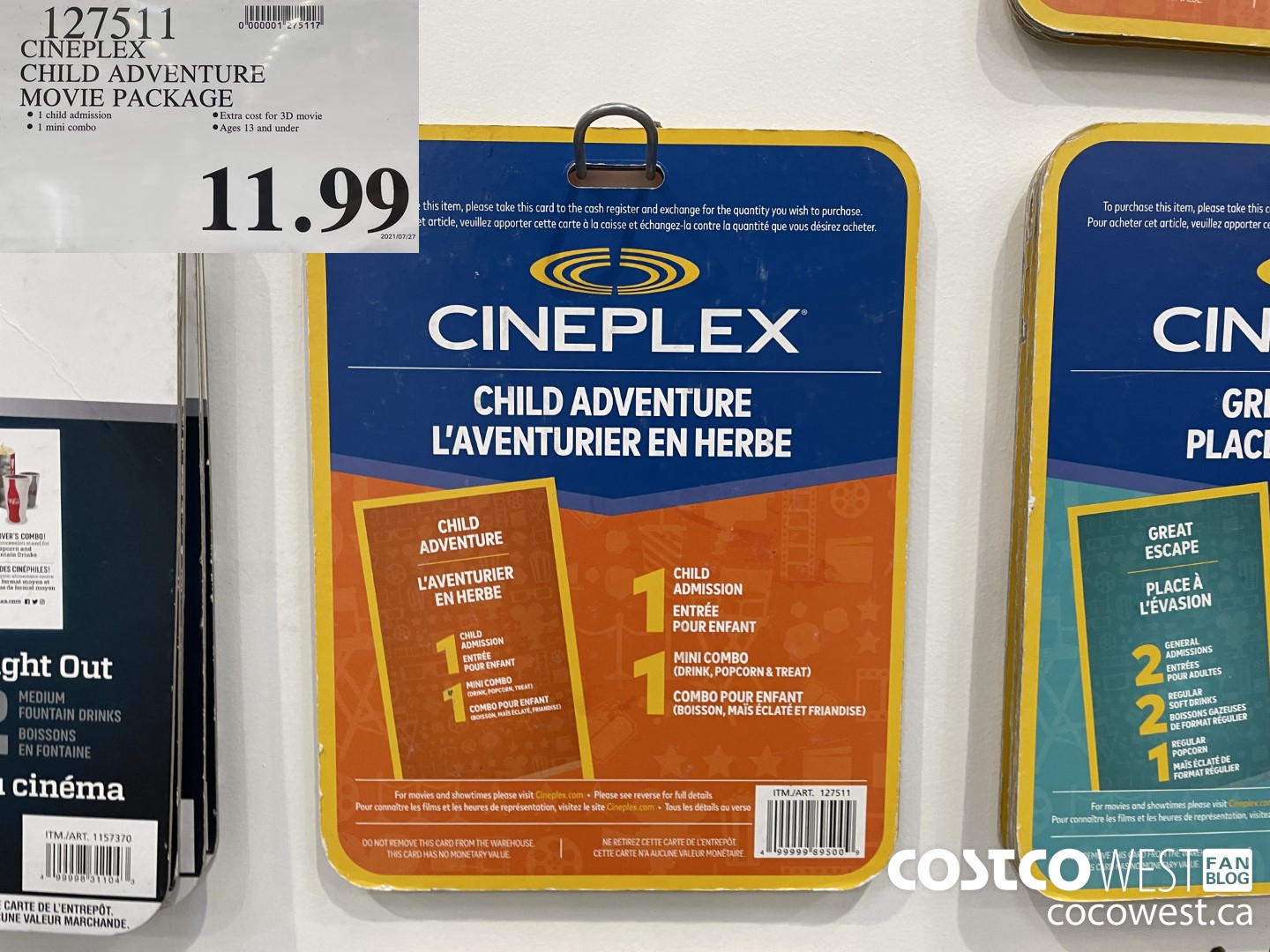 how much are movie tickets at costco canada