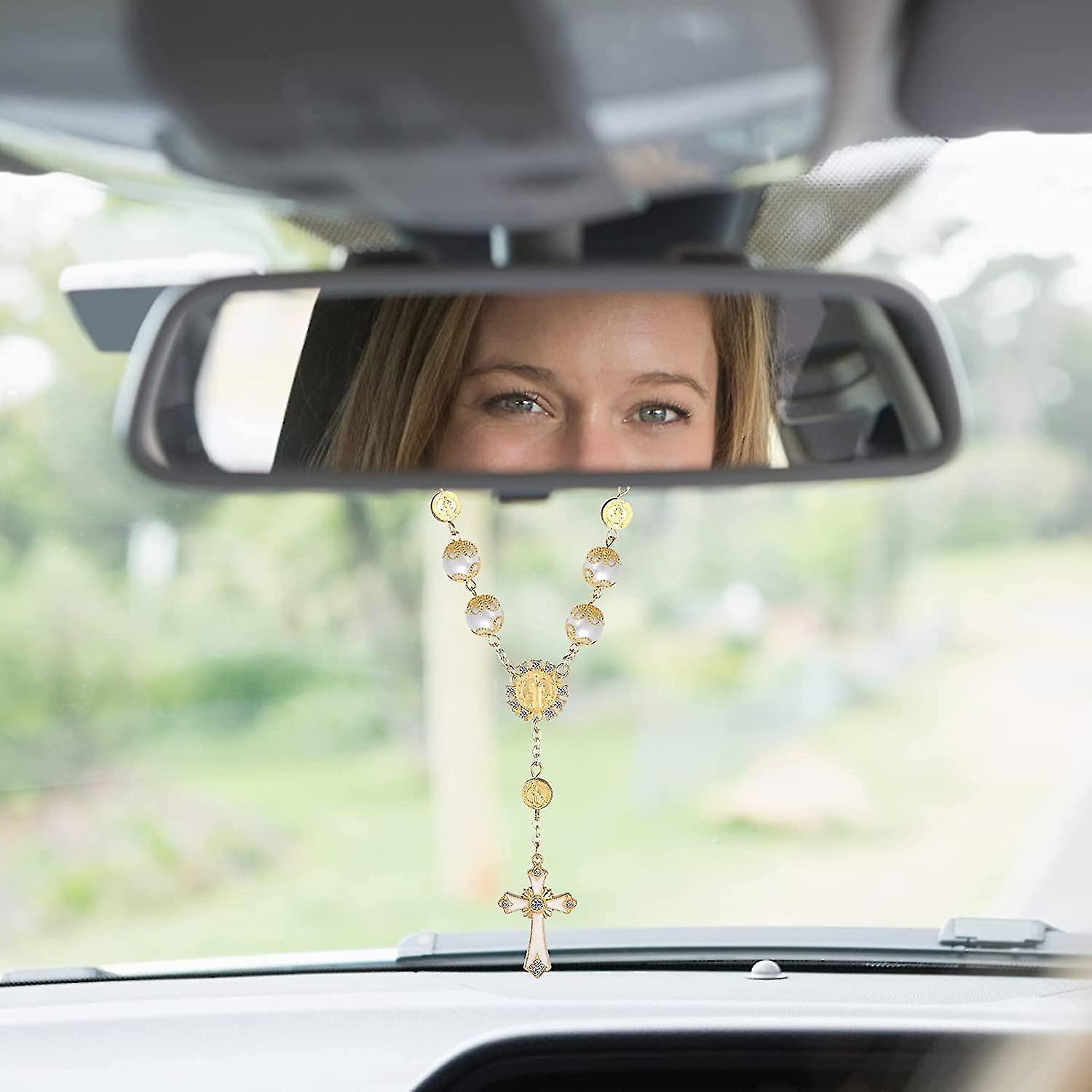 car rosary rear view mirror