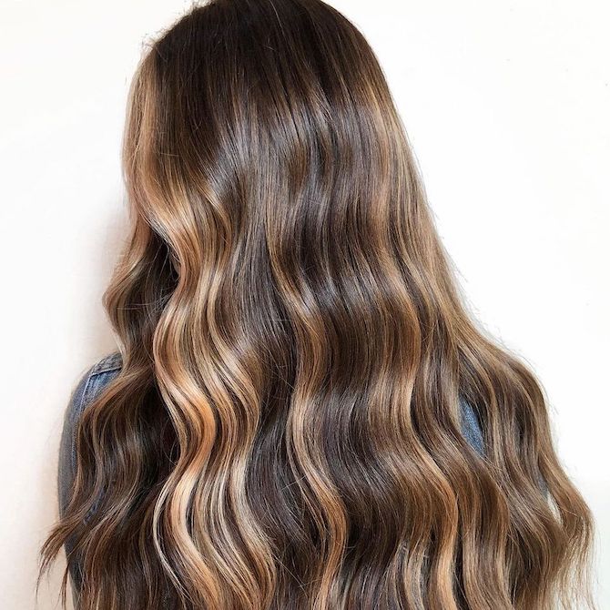 long brown highlighted hair