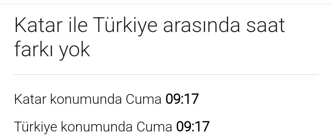 katarla türkiye arasında saat farkı