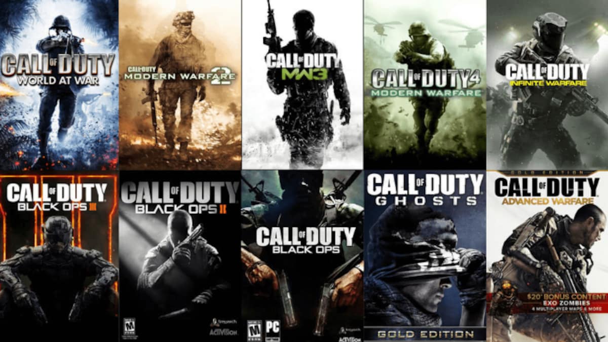 call of duty video game list