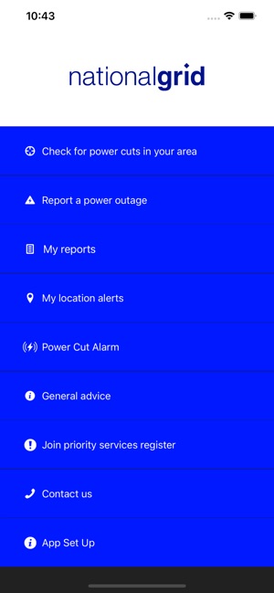 national grid power cuts in my area