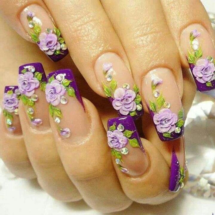 3d flower nail art