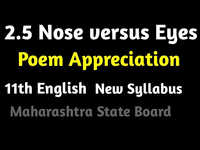 appreciation of the poem nose versus eyes