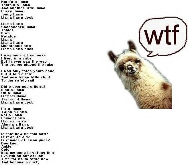 happy llama sad llama lyrics