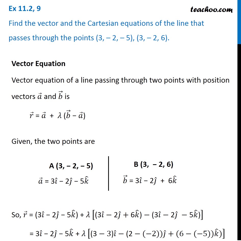 cartesian equation of a line