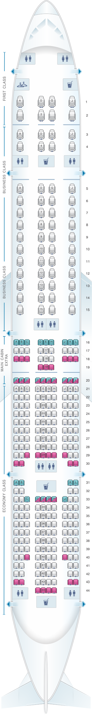 american airlines 777 seat map