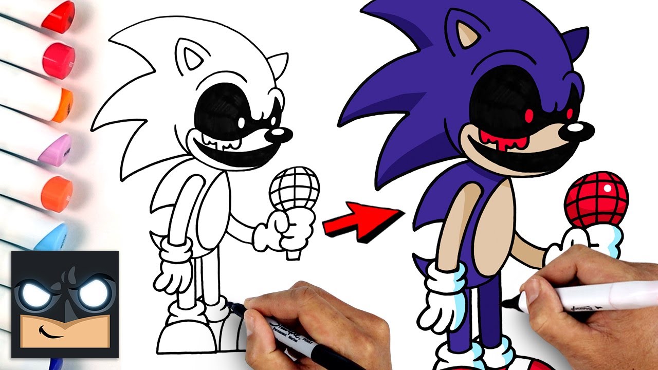 how to draw sonic exe