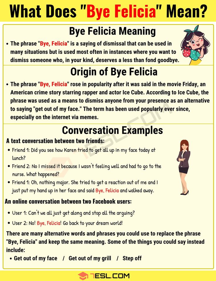 bye felicia definition