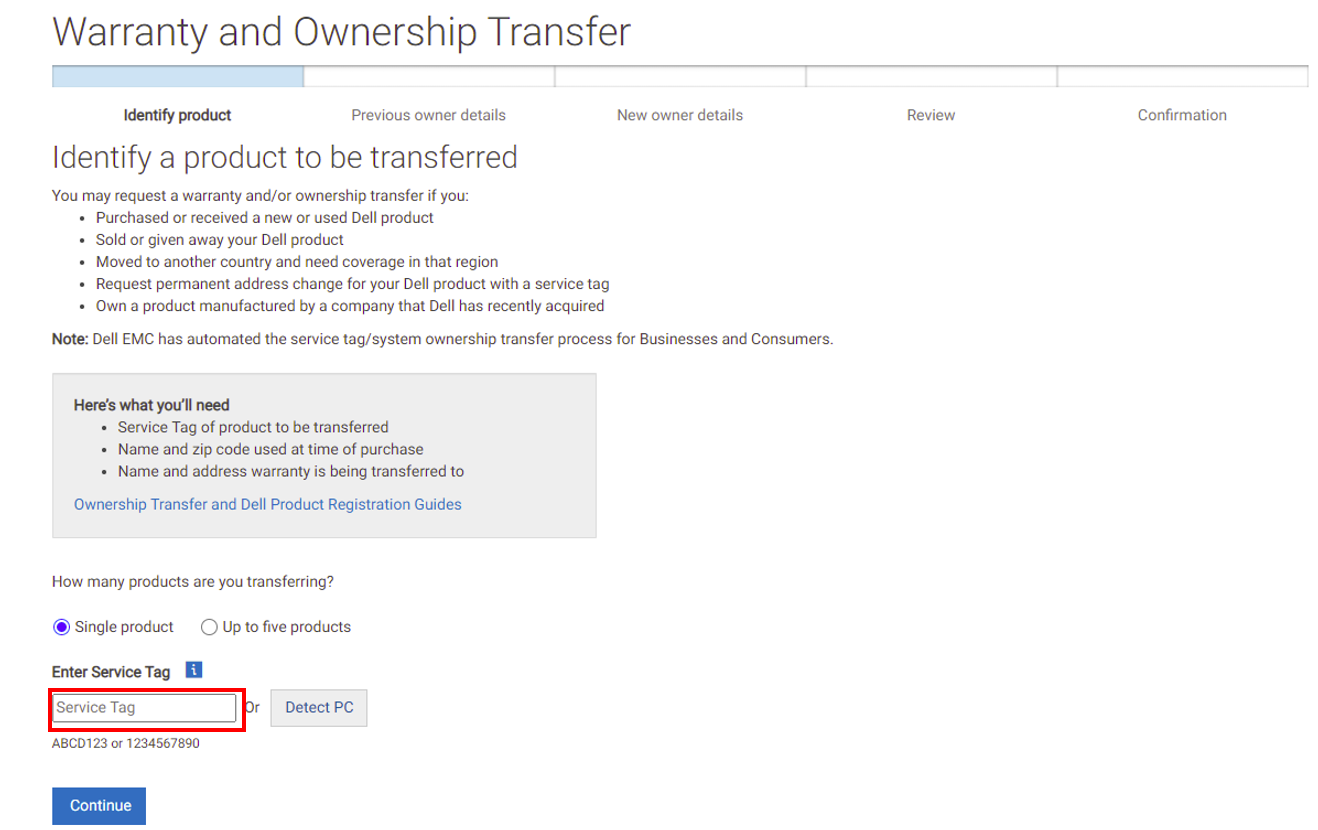 dell ownership transfer