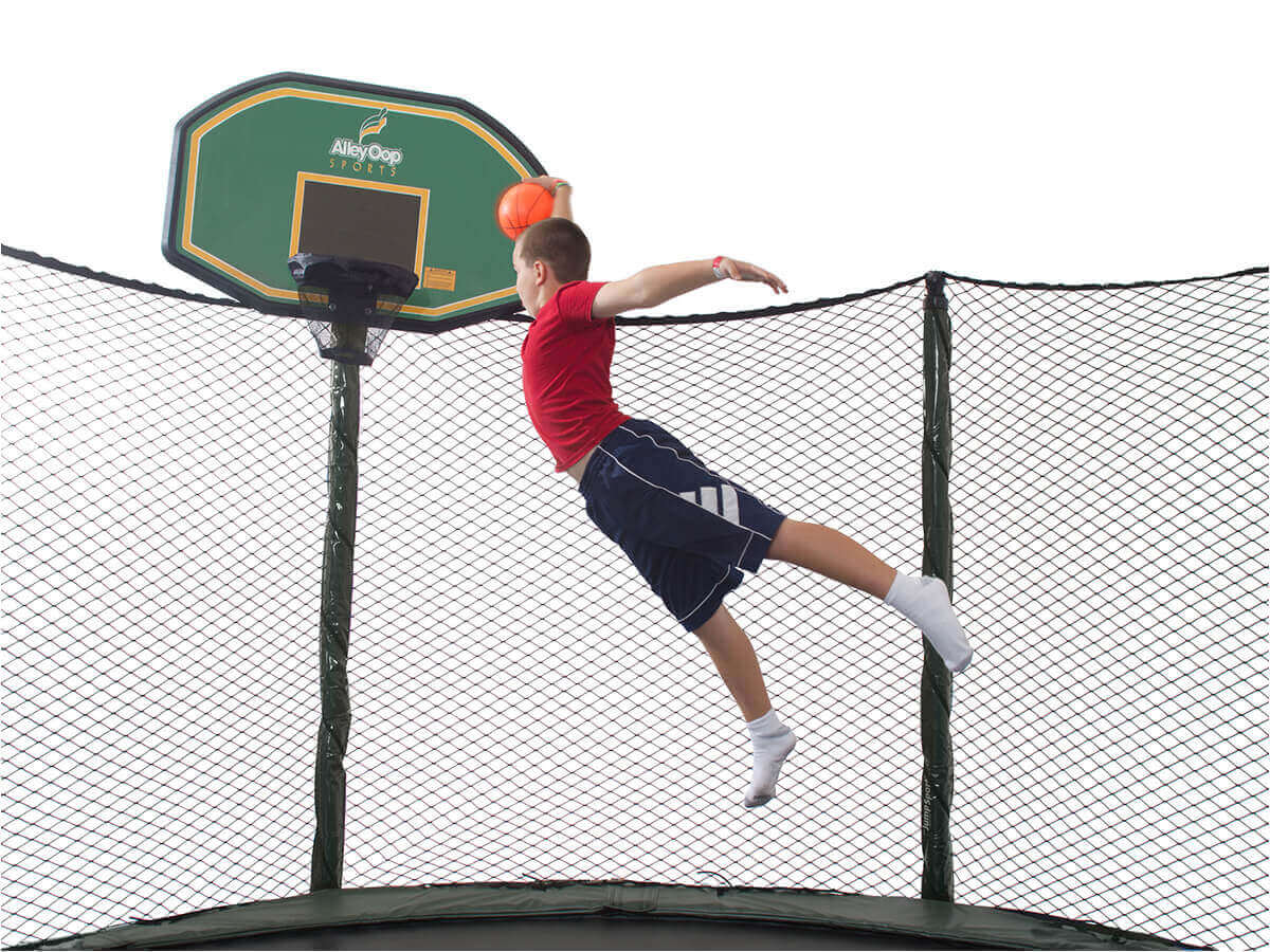 trampoline basketball goal