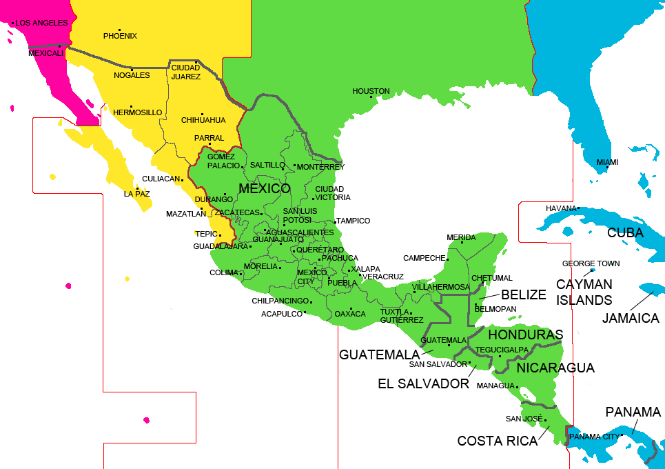 mexico time zone map