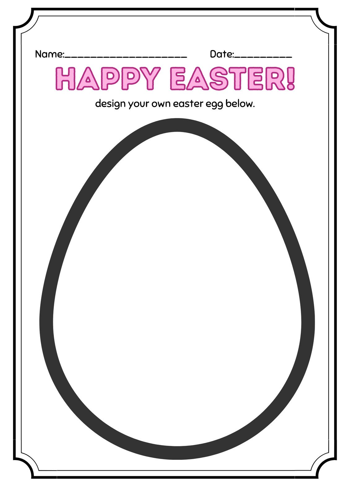 design your own easter egg template