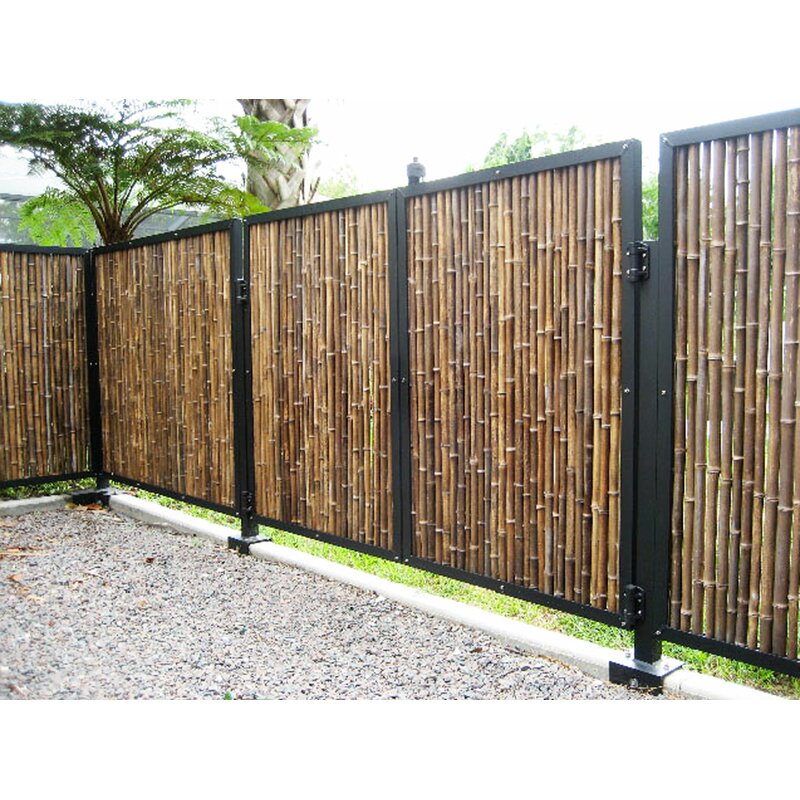 rolled bamboo fence