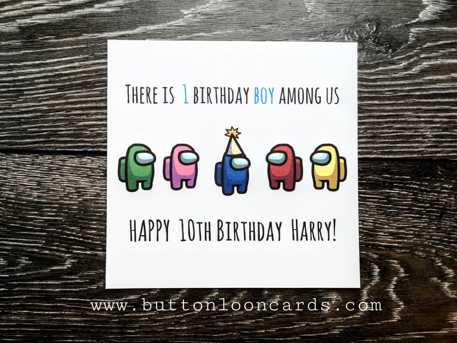 among us birthday card