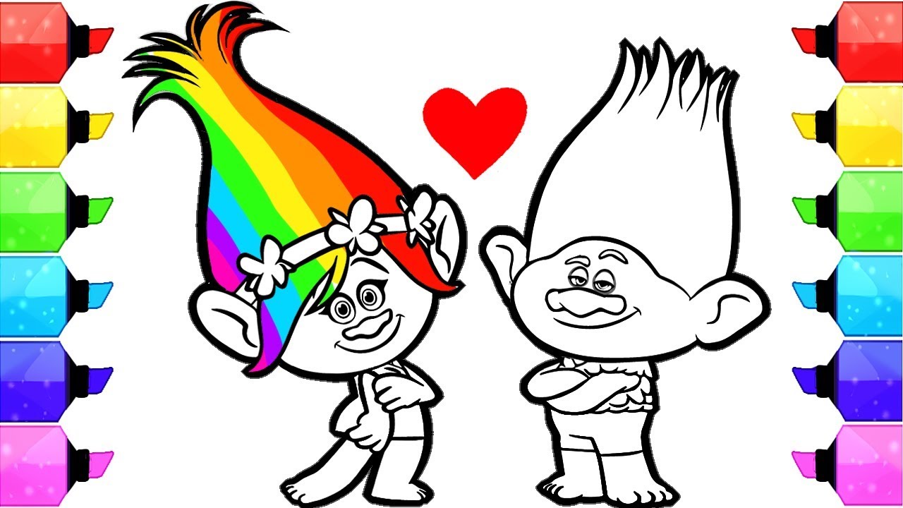 trolls coloring pages poppy