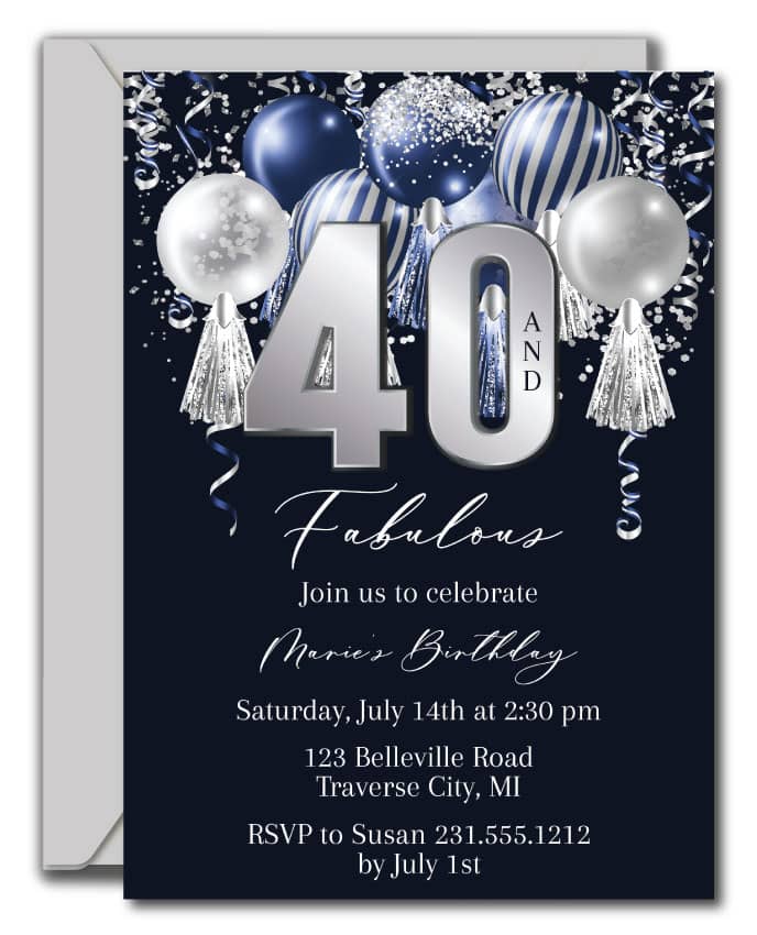 forty birthday invitation