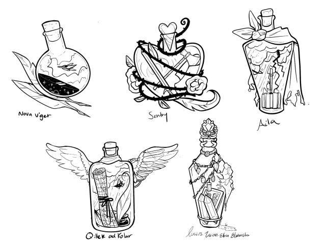 small potion bottle tattoo