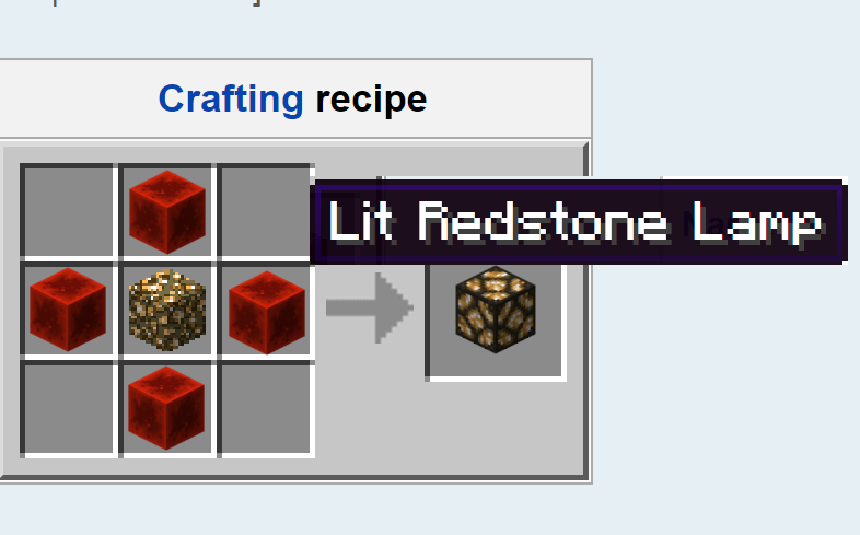 redstone lamp recipe