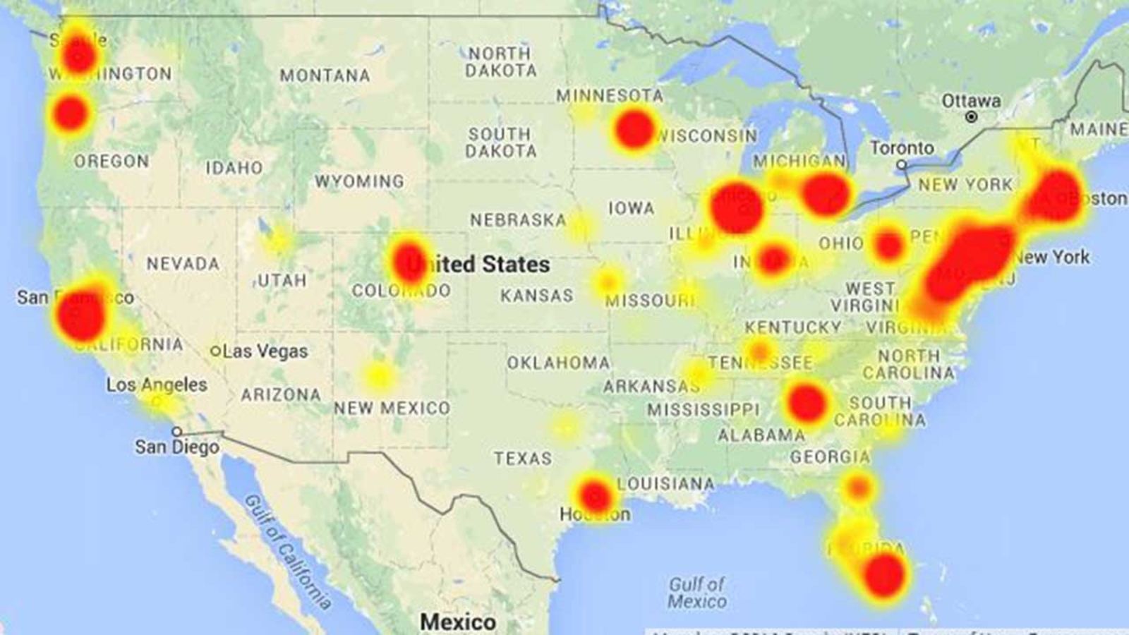 nationwide power outage map