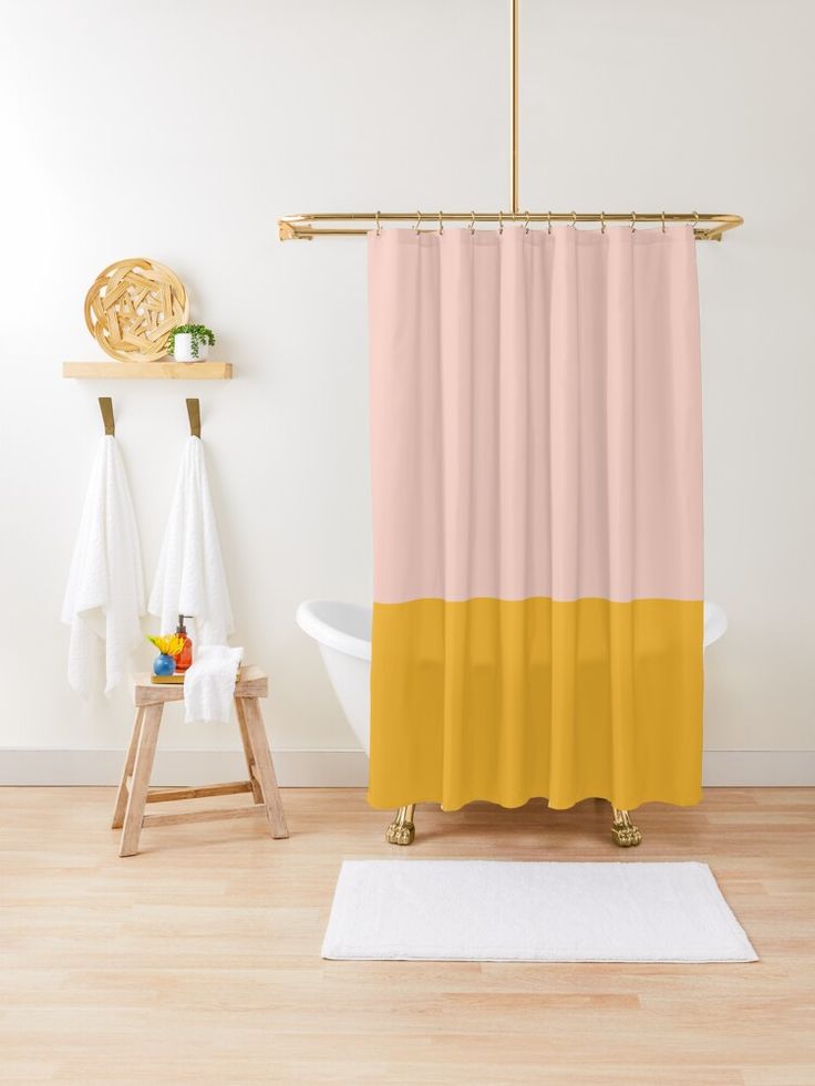 mustard yellow shower curtain