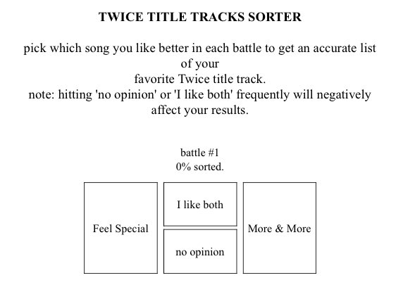 twice title tracks sorter