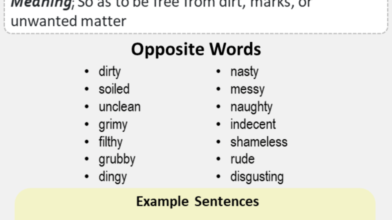 antonyms for clean