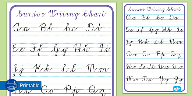 cursive letters upper and lowercase