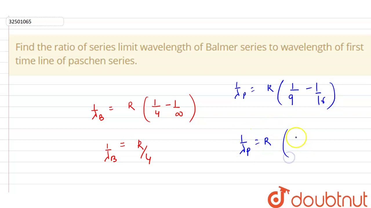 series limit of balmer series