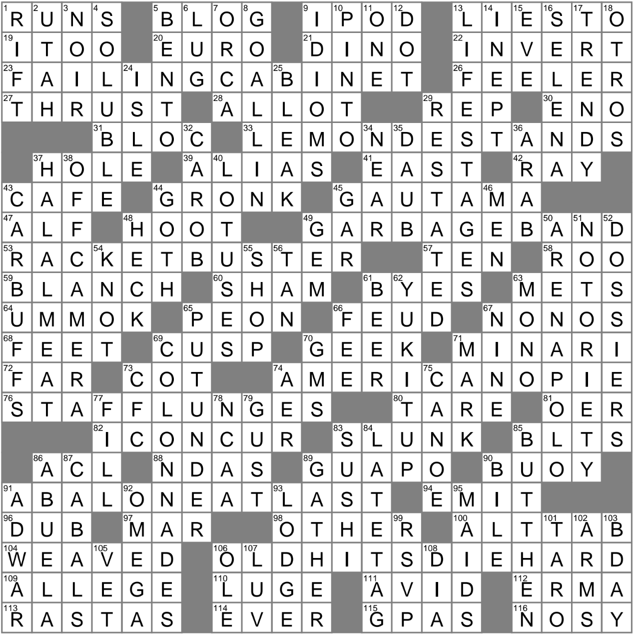 springy crossword clue