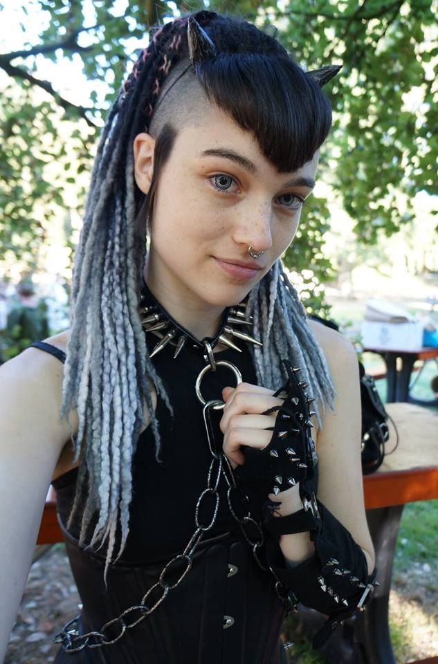 goth dreads with bangs