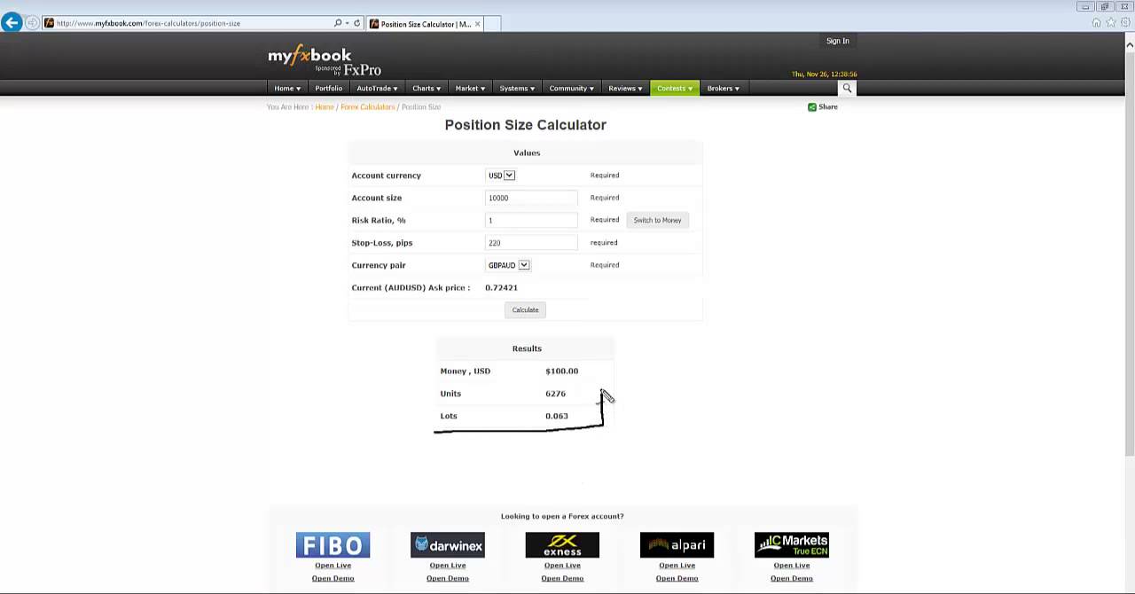 fxbook calculator