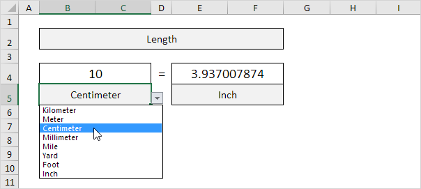 convert cm to inches