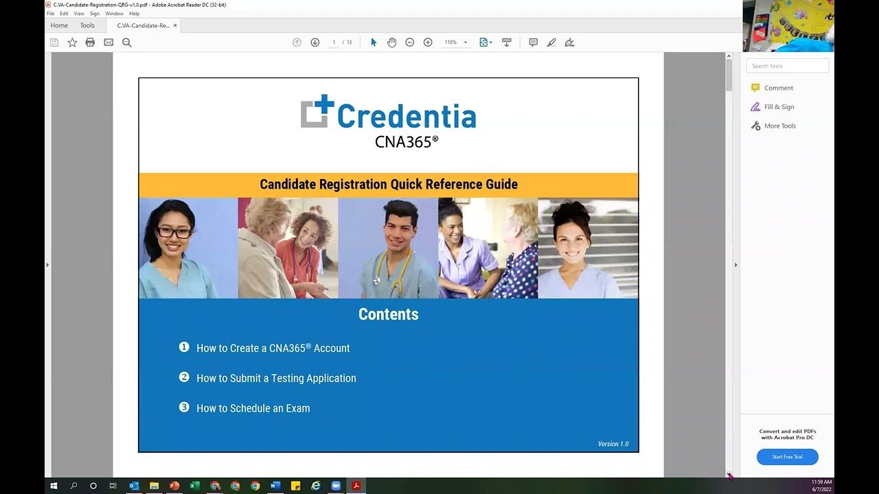 credentia cna test results