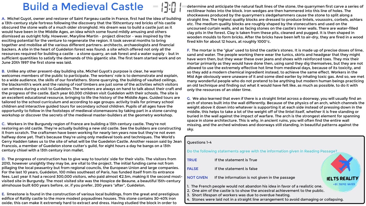 build a medieval castle reading answers