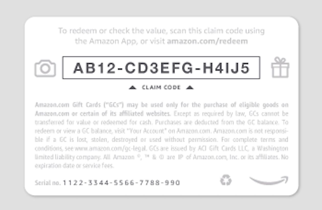 amazon claim code