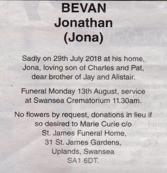 evening post swansea obituaries