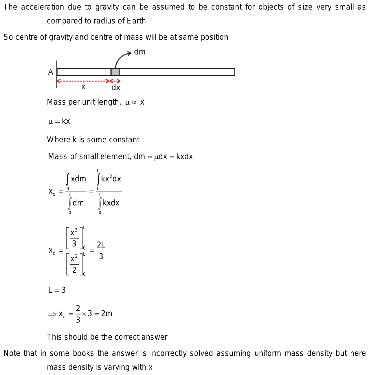 a rod of length 3m