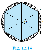 a round table cover has six equal designs