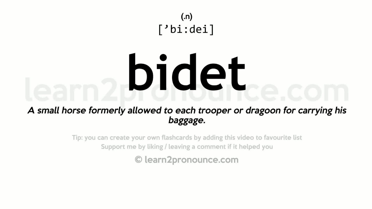 bidet pronunciation